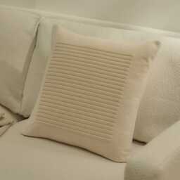 Hayes 45 x 45cm Velvet Cushion Cover - Clay Stripe - thumbnail 1