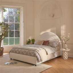Mimi King Size Ottoman Bed - Chalk White Boucle - thumbnail 3