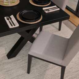 Nolan Fawn Linen Dining Chairs - Set of 2 - Black Oak Legs - thumbnail 5