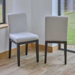 Nolan Fawn Linen Dining Chairs - Set of 2 - Black Oak Legs - thumbnail 6