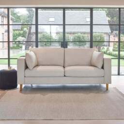 Emily 3 Seater Sofa - Sand with Pale Oak Legs - thumbnail 2