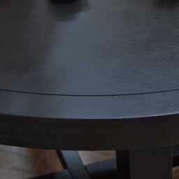 Charlotte Black Oak Round Dining Table Set - 4 Seater - Freya Sand Dining Chairs - Black Oak Legs - thumbnail 5