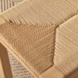 Tilly 150cm Wooden Woven Bench - Whitewash Oak - thumbnail 5