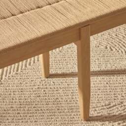 Tilly 150cm Wooden Woven Bench - Whitewash Oak - thumbnail 4