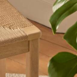 Tilly 150cm Wooden Woven Bench - Whitewash Oak - thumbnail 3