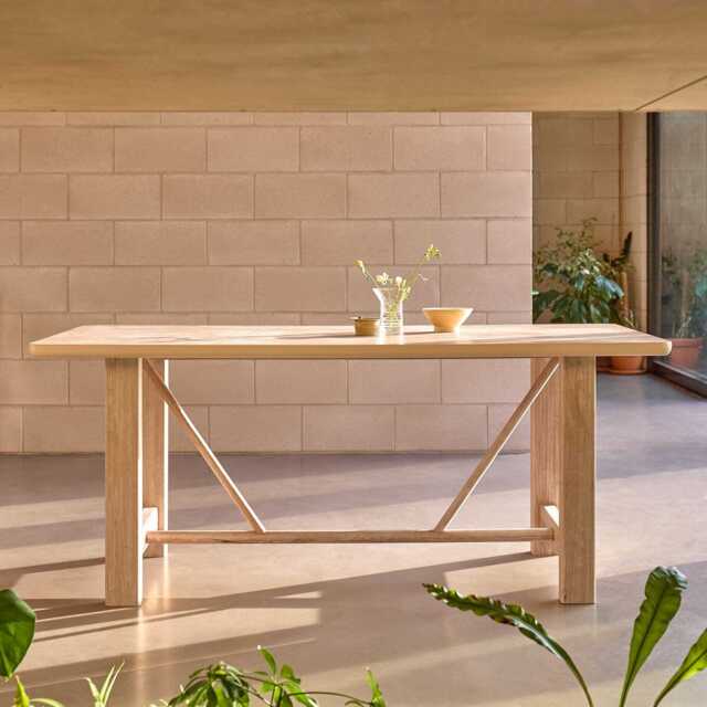 Carter Wooden Dining Table - Whitewash Oak - image 1