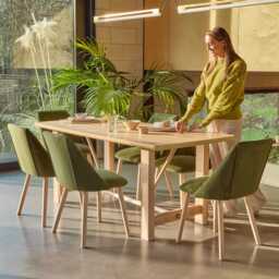 Carter Wooden Dining Table - Whitewash Oak - thumbnail 5