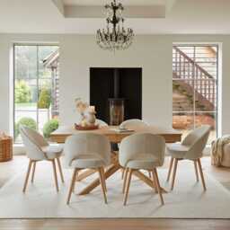 Atcham Wool & Cotton Ottoman Stool - Clay/Natural - thumbnail 3