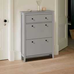 Sandhurst Shoe Cabinet - 3 Door - Grey - thumbnail 1