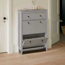 Sandhurst Shoe Cabinet - 3 Door - Grey - thumbnail 2