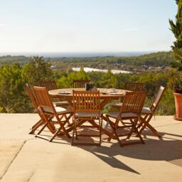 Ashby 8 Seater Wooden Round Garden Dining Set - 160cm