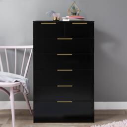 Essie Wardrobe & Drawers Bedroom Set - Pitch Black - thumbnail 4