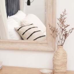 Langton 90x80cm Wooden Arch Wall Mirror - Whitewash - thumbnail 3