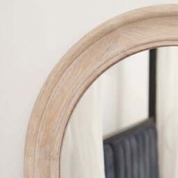 Langton 90x80cm Wooden Arch Wall Mirror - Whitewash - thumbnail 2