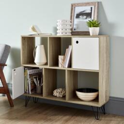 Anderson Cube Storage Unit - Oak Effect with White Cupboards - thumbnail 2