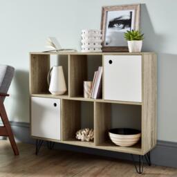 Anderson Cube Storage Unit - Oak Effect with White Cupboards - thumbnail 1