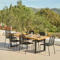 Ryder Black Rope Garden Chairs - Set of 2 - thumbnail 4