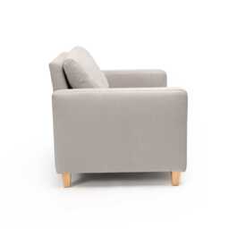Ava Soft Beige Armchair - Pale Oak Legs - thumbnail 6