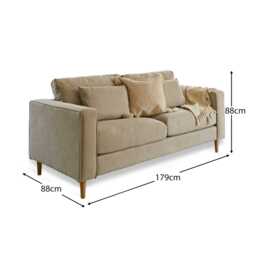 Emily 2 Seater Sofa - Soft Beige with Pale Oak Legs - thumbnail 6