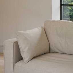 Emily 2 Seater Sofa - Soft Beige with Pale Oak Legs - thumbnail 3