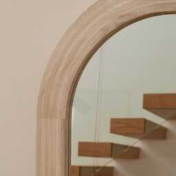 Kubu 90 x 77cm Wooden Arch Mirror - Whitewash - thumbnail 3