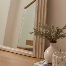 Kubu 90 x 77cm Wooden Arch Mirror - Whitewash - thumbnail 2