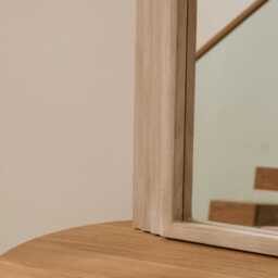 Kubu 90 x 77cm Wooden Arch Mirror - Whitewash - thumbnail 6