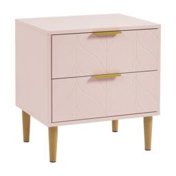 Gloria Bedside Table - Blush Pink & Brass Effect - thumbnail 5