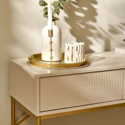 Luella 100cm Fluted Dressing Table - Driftwood - thumbnail 3