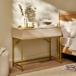 Luella 100cm Fluted Dressing Table - Driftwood - thumbnail 2