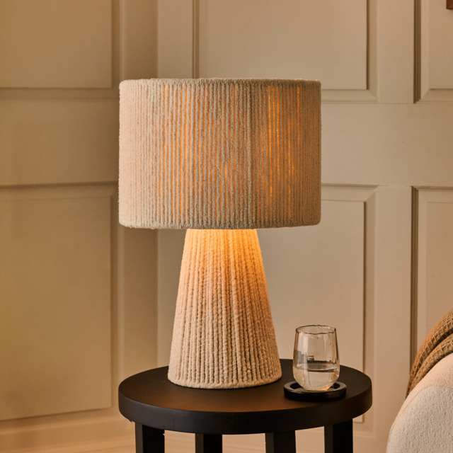 Lohi 52cm Table Lamp - Natural Chenille - image 1