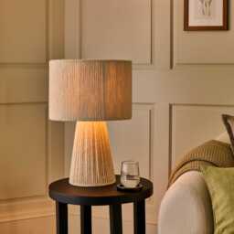 Lohi 52cm Table Lamp - Natural Chenille - thumbnail 3