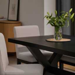 Nolan Boucle Dining Chairs -  Set of 2 - Black Oak Legs - thumbnail 6
