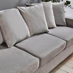 Tracy 3 Seater Sofa - Grey Velvet with Black Legs - thumbnail 5