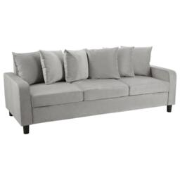 Tracy 3 Seater Sofa - Grey Velvet with Black Legs - thumbnail 6