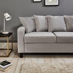 Tracy 3 Seater Sofa - Grey Velvet with Black Legs - thumbnail 4