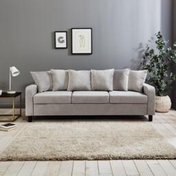 Tracy 3 Seater Sofa - Grey Velvet with Black Legs - thumbnail 3