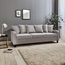 Tracy 3 Seater Sofa - Grey Velvet with Black Legs - thumbnail 2