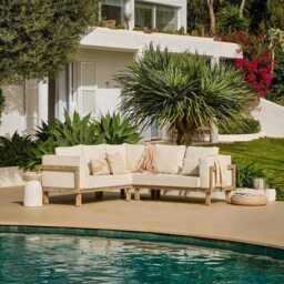 Akira Corner Sofa Garden Cushion Covers - Linen