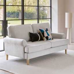Annabelle 3 Seater Sofa - Cloud Grey with Pale Oak Legs - thumbnail 1