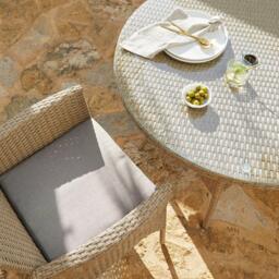 Kemble 2 Seater Rattan Garden Bistro Outdoor Dining Set - Natural Brown - thumbnail 3