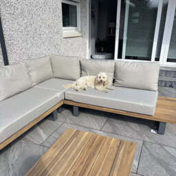 Shiva Corner Sofa Garden Cushion Covers - Stone Grey - thumbnail 3