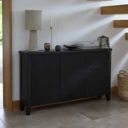 Raleigh 3 Door Large Sideboard - Black - thumbnail 1