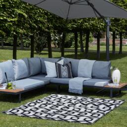Hemsby 160 x 230cm Outdoor Rug - Black & White - thumbnail 2