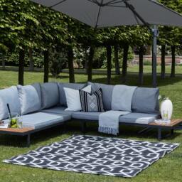 Hemsby 160 x 230cm Outdoor Rug - Black & White - thumbnail 1