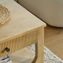 Jade Chalked Mango Wood Rectangular Coffee Table - thumbnail 5