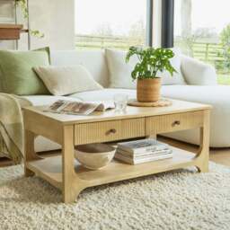 Jade Chalked Mango Wood Rectangular Coffee Table - thumbnail 2