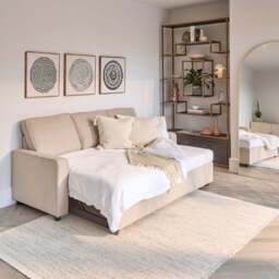 Hugo 3 Seater Sofa Bed - Warm Taupe - thumbnail 6