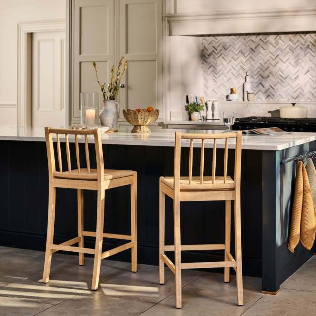 Tilly Bar Stool, Whitewash Oak and Natural String - image 1
