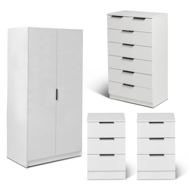 Essie 4 Piece Bedroom Set - 2 Over 5 Chest of Drawers - Pure White - image 1